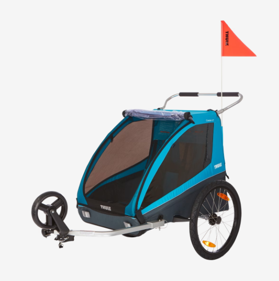 Lastekäru kahele lapsele THULE Chariot Coaster XT bike trailer+Stroll, Blue